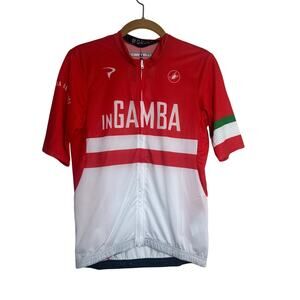 Castelli inGamba Men's Competizione Short Sleeve Red&White Jersey sz M NWT $